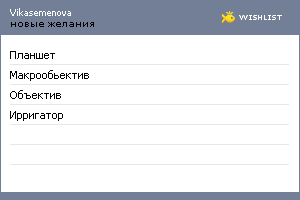 My Wishlist - vikasemenova