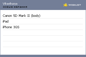 My Wishlist - vikavikusya