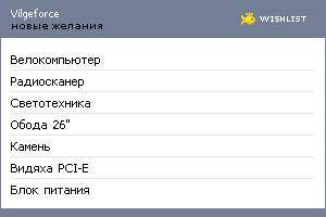 My Wishlist - vilgeforce