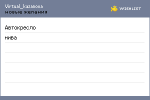 My Wishlist - virtual_kazanova
