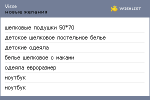 My Wishlist - visse