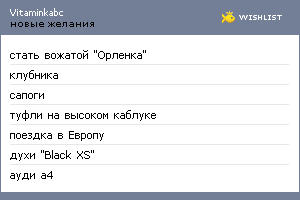 My Wishlist - vitaminkabc