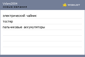 My Wishlist - volare2004