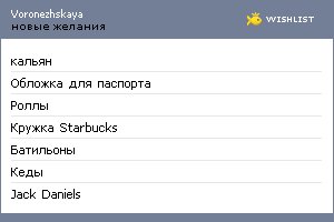 My Wishlist - voronezhskaya