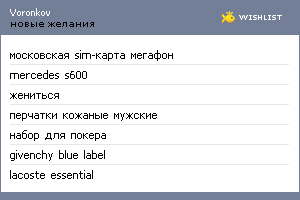 My Wishlist - voronkov
