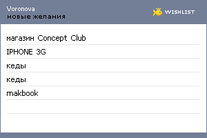 My Wishlist - voronova