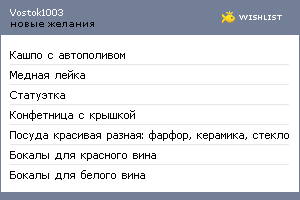 My Wishlist - vostok1003