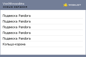 My Wishlist - vozchikovasabina