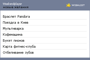 My Wishlist - weekendplayer