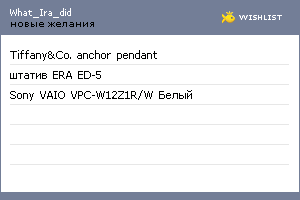 My Wishlist - what_ira_did