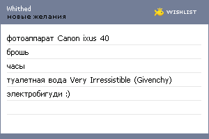 My Wishlist - whithed