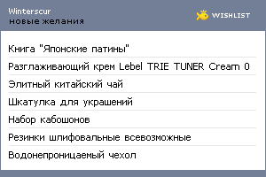 My Wishlist - winterscur