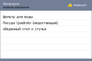 My Wishlist - winterspoon