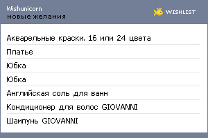 My Wishlist - wishunicorn