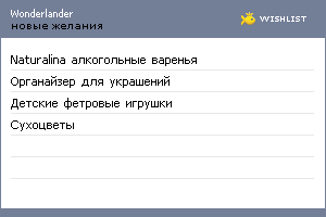 My Wishlist - wonderlander