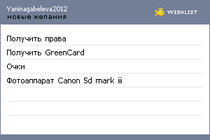 My Wishlist - yaninagabeleva2012