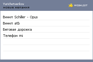 My Wishlist - yurichetverikov