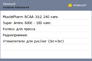 My Wishlist - zenonych