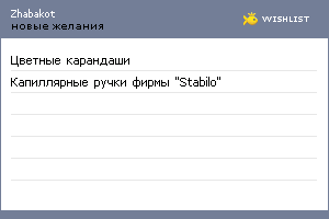 My Wishlist - zhabakot