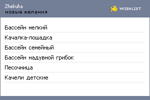My Wishlist - zhekuha