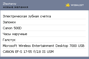 My Wishlist - zhesterov