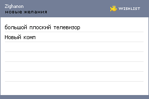 My Wishlist - zighanon