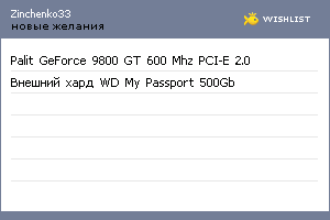My Wishlist - zinchenko33