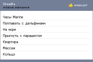 My Wishlist - zireaelka
