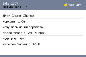 My Wishlist - zirka_2007