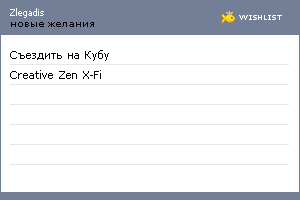 My Wishlist - zlegadis