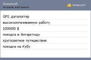 My Wishlist - zmeyonysh