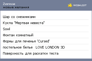 My Wishlist - zverevae