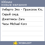 My Wishlist - 100suns