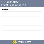 My Wishlist - 112233445566