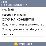 My Wishlist - 600