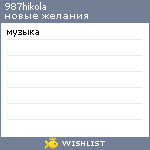 My Wishlist - 987hikola