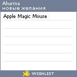 My Wishlist - ahurma