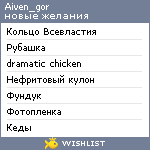 My Wishlist - aiven_gor