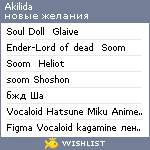 My Wishlist - akilida