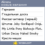 My Wishlist - akrena