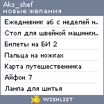 My Wishlist - aks_shef