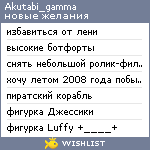 My Wishlist - akutabi_gamma