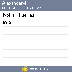 My Wishlist - alexanderok