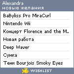 My Wishlist - alexia86