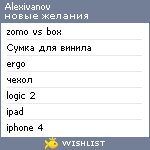 My Wishlist - alexivanov