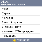 My Wishlist - aliana