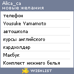 My Wishlist - alica_ca