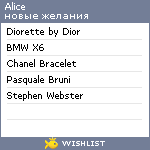 My Wishlist - alice