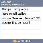 My Wishlist - alicetrip