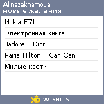 My Wishlist - alinazakhamova